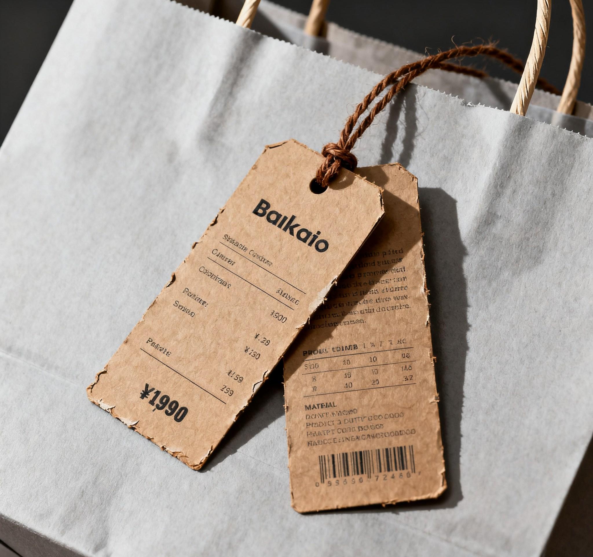 Kraft paper, plastic seal, and socks hang tag